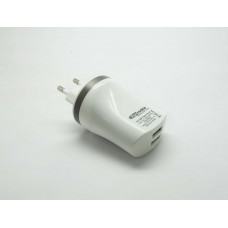 PORTRONICS 2.1 DUAL USB CHARGER (WHITE) For Mobile